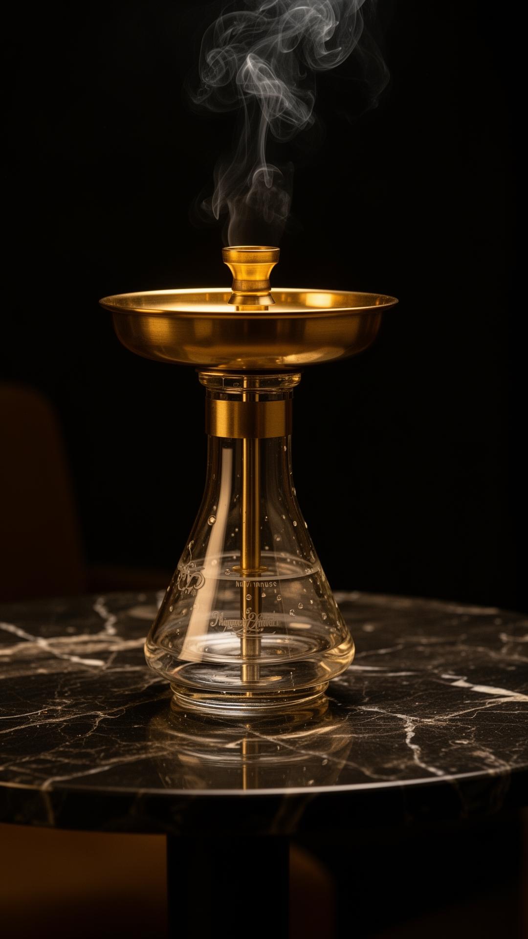Premium Shisha auf dunklem Marmortisch